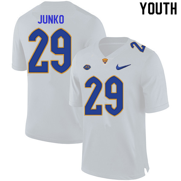 Youth #29 Joshua Junko Pitt Panthers College Football Jerseys Sale-White